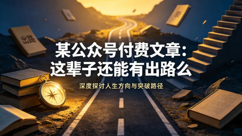 某公众号付费文章：这辈子还能有出路么mc69.cn - 副业项目分享,互联网学习资源,考公考研资料,虚拟资料与创业思路天璇笔记网