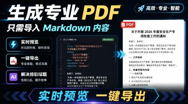 只需导入Markdown内容，实时预览一键导出专业PDF！轻松解决AI生成内容排版问题Prestomc69.cn - 副业项目分享,互联网学习资源,考公考研资料,虚拟资料与创业思路天璇笔记网