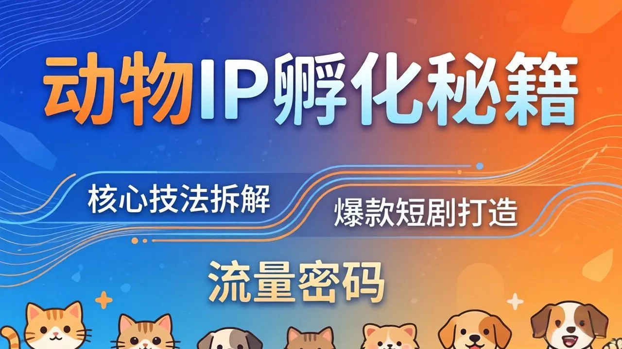 动物IP孵化全套秘籍，三大核心技法拆解，打造爆款萌宠短剧，轻松拿捏赛道流量密码mc69.cn - 副业项目分享,互联网学习资源,考公考研资料,虚拟资料与创业思路天璇笔记网