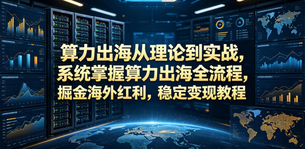 算力出海从理论到实战，系统掌握算力出海全流程，掘金海外红利，稳定变现教程mc69.cn - 副业项目分享,互联网学习资源,考公考研资料,虚拟资料与创业思路天璇笔记网