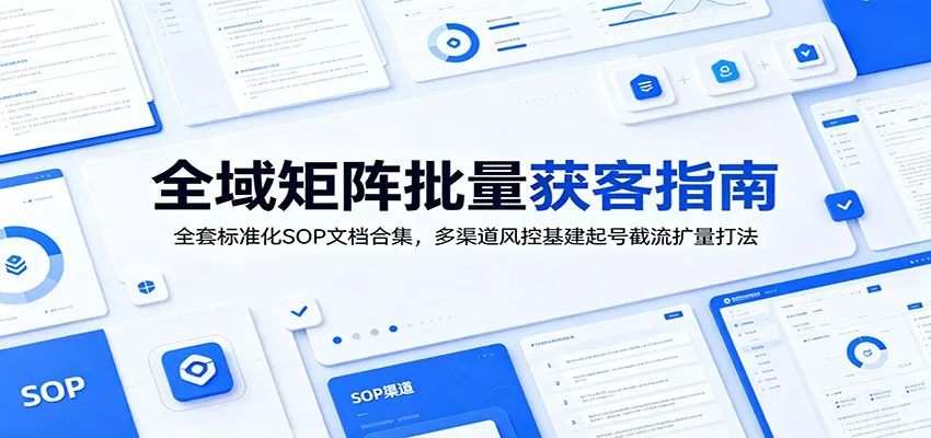 全域矩阵批量获客指南：全套标准化SOP文档合集，多渠道风控基建起号截流扩量打法mc69.cn - 副业项目分享,互联网学习资源,考公考研资料,虚拟资料与创业思路天璇笔记网