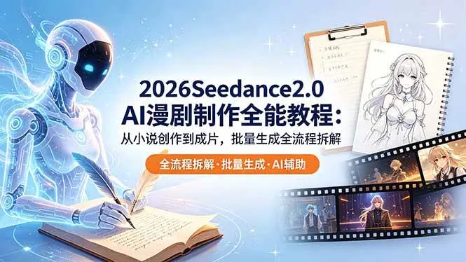 （18537期）2026Seedance2.0 AI制作全能教程：从小说创作到成片，批量生成全流程拆解mc69.cn - 副业项目分享,互联网学习资源,考公考研资料,虚拟资料与创业思路天璇笔记网