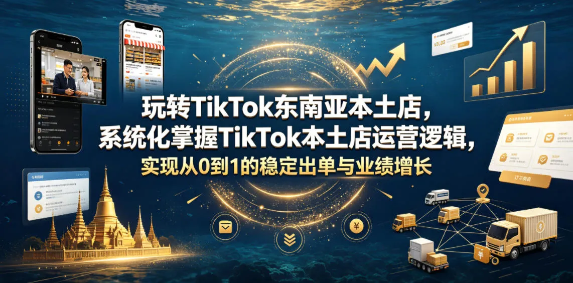 玩转TikTok东南亚本土店，系统化掌握TikTok本土店运营逻辑，实现从0到1的稳定出单与业绩增长mc69.cn - 副业项目分享,互联网学习资源,考公考研资料,虚拟资料与创业思路天璇笔记网