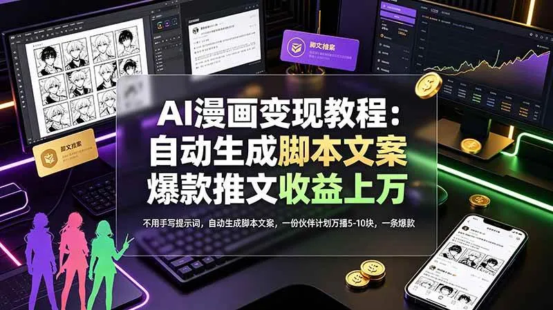 （19170期）AI漫画变现教程：不用手写提示词，自动生成脚本文案，一份伙伴计划万播5-10块，一条爆款推文收益上万mc69.cn - 副业项目分享,互联网学习资源,考公考研资料,虚拟资料与创业思路天璇笔记网