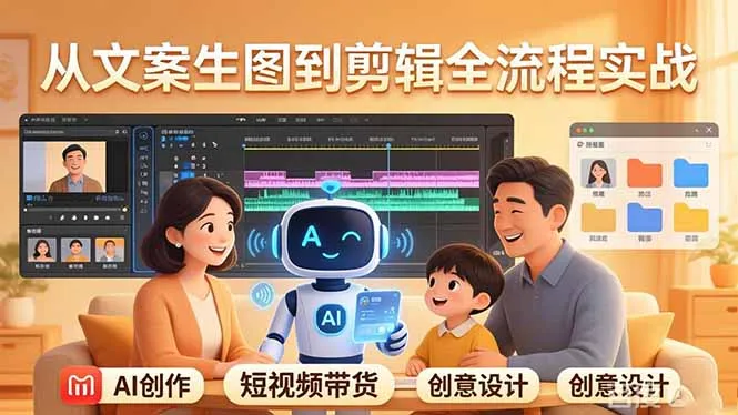 原创 AI 剧情短视频带货：AI+家庭剧情+带货广告，从文案生图到剪辑全流程实战mc69.cn - 副业项目分享,互联网学习资源,考公考研资料,虚拟资料与创业思路天璇笔记网