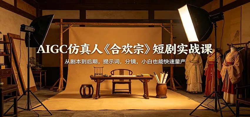 AIGC仿真人《合欢宗》短剧实战课：从剧本到后期，提示词，分镜，小白也能快速量产mc69.cn - 副业项目分享,互联网学习资源,考公考研资料,虚拟资料与创业思路天璇笔记网