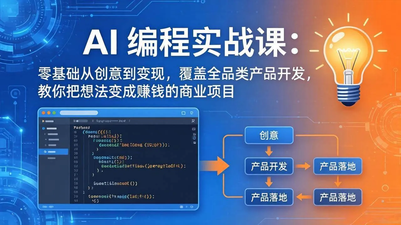 （18307期）AI编程实战课-第三期-5月3更新：零基础从创意到变现，覆盖全品类产品开发，把想法变成赚钱项目mc69.cn - 副业项目分享,互联网学习资源,考公考研资料,虚拟资料与创业思路天璇笔记网