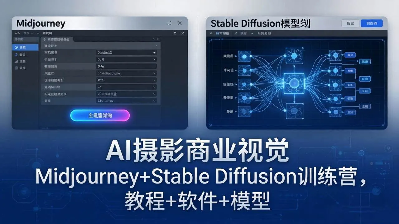 （18271期）AI摄影商业视觉Midjourney+Stable Diffusion训练营，教程+软件+模型mc69.cn - 副业项目分享,互联网学习资源,考公考研资料,虚拟资料与创业思路天璇笔记网