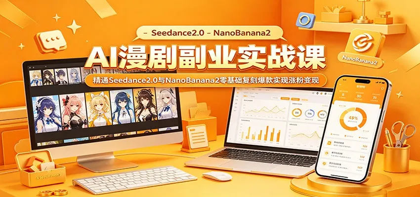 AI漫剧副业实战课：精通Seedance2.0与NanoBanana2零基础复刻爆款实现涨粉变现mc69.cn - 副业项目分享,互联网学习资源,考公考研资料,虚拟资料与创业思路天璇笔记网