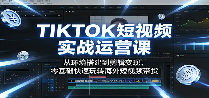 TIKTOK短视频实战运营课：从环境搭建到剪辑变现，零基础快速玩转海外短视频带货mc69.cn - 副业项目分享,互联网学习资源,考公考研资料,虚拟资料与创业思路天璇笔记网