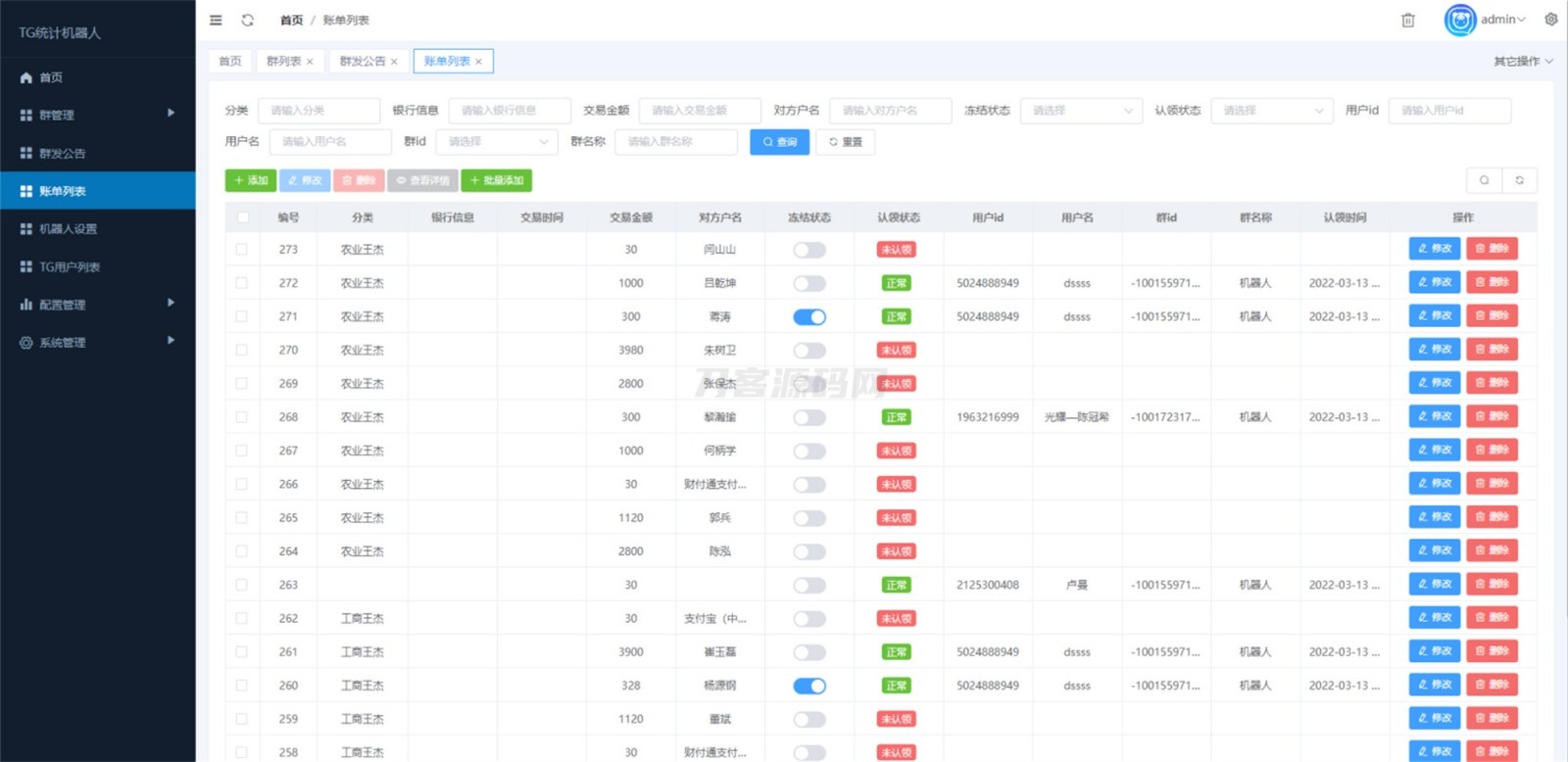 Telegram统计机器人源码/TG记账群发机器源码人/TG自动记账全开源版本mc69.cn - 副业项目分享,互联网学习资源,考公考研资料,虚拟资料与创业思路天璇笔记网