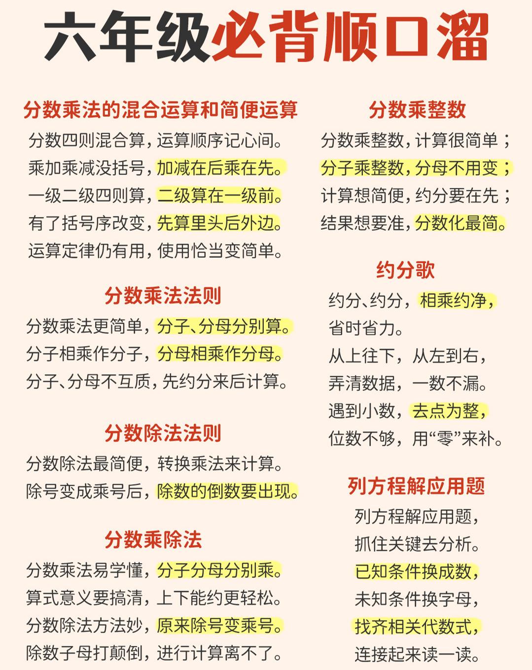 六年级下数学1-6年级必备顺口溜mc69.cn - 副业项目分享,互联网学习资源,考公考研资料,虚拟资料与创业思路天璇笔记网