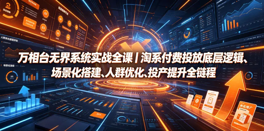 万相台无界系统实战全课｜淘系付费投放底层逻辑、场景化搭建、人群优化、投产提升全链路运营教程mc69.cn - 副业项目分享,互联网学习资源,考公考研资料,虚拟资料与创业思路天璇笔记网