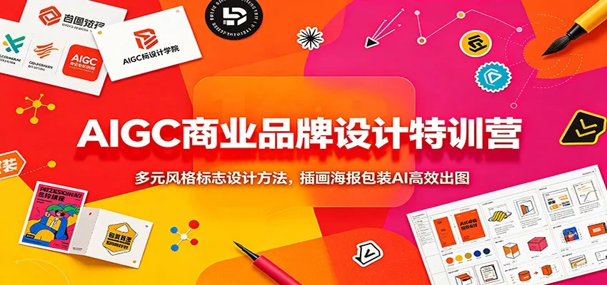 AIGC商业品牌设计特训营：多元风格标志设计方法，插画海报包装AI高效出图mc69.cn - 副业项目分享,互联网学习资源,考公考研资料,虚拟资料与创业思路天璇笔记网