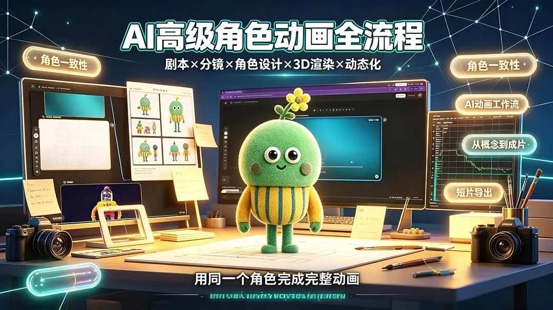 (19304期)AI高级角色动画全流程:剧本×分镜×角色设计×3D渲染×动态化,从概念到成片一站式教学 (19304期)AI高级角色动画全流程:剧本×分镜×角色设计×3D渲染×动态化,从概念到成片一站式教学
