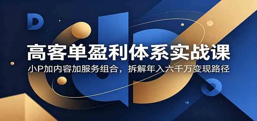 高客单盈利体系实战课：小P加内容加服务组合，拆解年入六千万变现路径mc69.cn - 副业项目分享,互联网学习资源,考公考研资料,虚拟资料与创业思路天璇笔记网