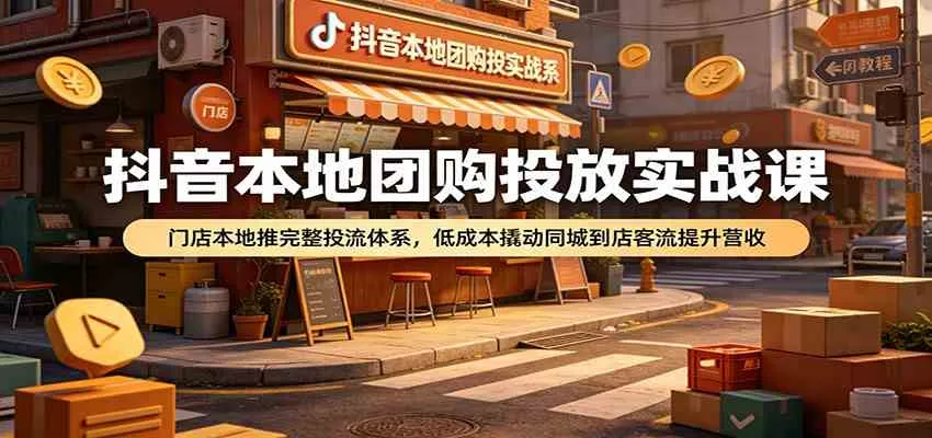 抖音本地团购投放实战课：门店本地推完整投流体系，低成本撬动同城到店客流提升营收mc69.cn - 副业项目分享,互联网学习资源,考公考研资料,虚拟资料与创业思路天璇笔记网