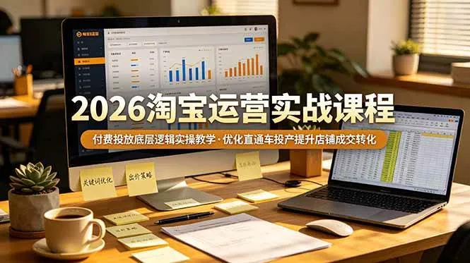 （19075期）2026 淘宝运营实战课程，付费投放底层逻辑实操教学，优化直通车投产提升店铺成交转化mc69.cn - 副业项目分享,互联网学习资源,考公考研资料,虚拟资料与创业思路天璇笔记网