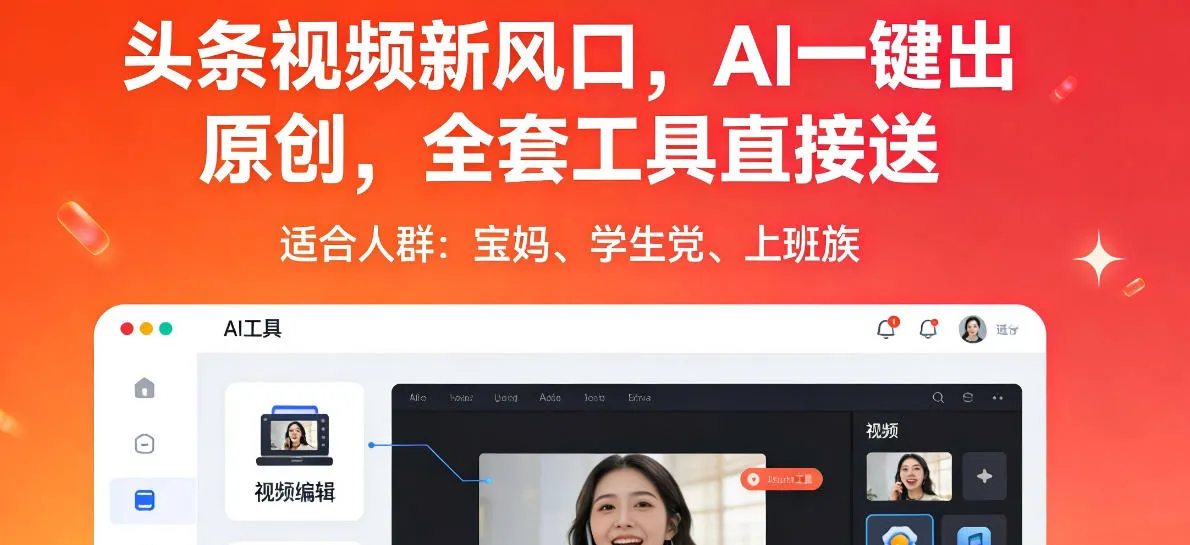 头条视频新风口，AI一键出原创，全套工具直接送，人人可做，有手就行【揭秘】mc69.cn - 副业项目分享,互联网学习资源,考公考研资料,虚拟资料与创业思路天璇笔记网