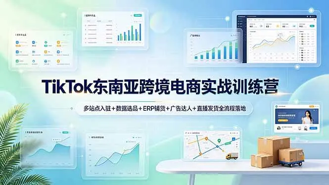 （19155期）TikTok东南亚跨境电商实战训练营：多站点入驻+数据选品+ERP铺货+广告达人+直播发货全流程落地mc69.cn - 副业项目分享,互联网学习资源,考公考研资料,虚拟资料与创业思路天璇笔记网