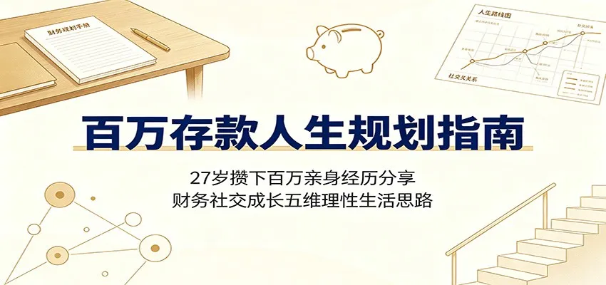百万存款人生规划指南：27岁攒下百万亲身经历分享，财务社交成长五维理性生活思路mc69.cn - 副业项目分享,互联网学习资源,考公考研资料,虚拟资料与创业思路天璇笔记网