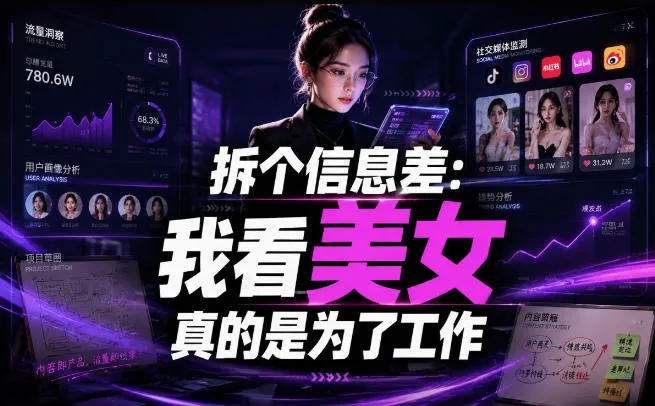 【理直气壮】我给看美女找了一个非常恰当的理由，信息差项目mc69.cn - 副业项目分享,互联网学习资源,考公考研资料,虚拟资料与创业思路天璇笔记网