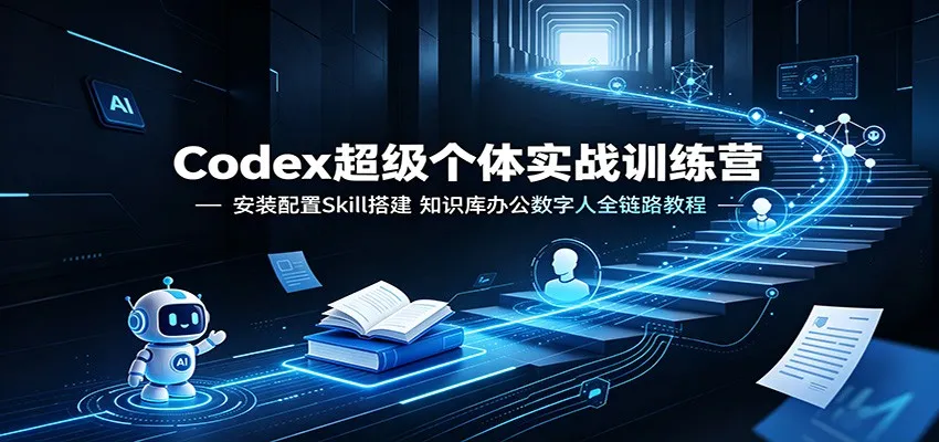 Codex超级个体实战训练营：安装配置Skill搭建，知识库办公数字人全链路教程mc69.cn - 副业项目分享,互联网学习资源,考公考研资料,虚拟资料与创业思路天璇笔记网