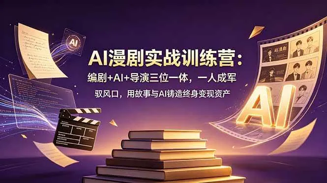 （19032期）AI漫剧实战训练营：编剧+AI+导演三位一体，一人成军 驭风口，用故事与AI铸造终身变现资产mc69.cn - 副业项目分享,互联网学习资源,考公考研资料,虚拟资料与创业思路天璇笔记网