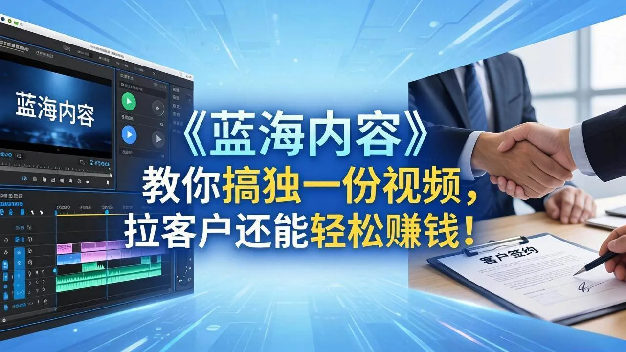 （18301期）做视频卷不动了？《蓝海内容》教你搞独一份视频，拉客户还能轻松赚钱！mc69.cn - 副业项目分享,互联网学习资源,考公考研资料,虚拟资料与创业思路天璇笔记网