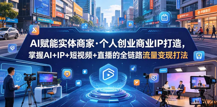 AI赋能实体商家·个人创业商业IP打造，掌握AI+IP+短视频+直播的全链路流量变现打法mc69.cn - 副业项目分享,互联网学习资源,考公考研资料,虚拟资料与创业思路天璇笔记网