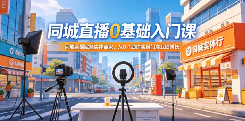 同城直播0基础入门课，同城直播赋能实体商家，从0-1助你实现门店业绩增长mc69.cn - 副业项目分享,互联网学习资源,考公考研资料,虚拟资料与创业思路天璇笔记网