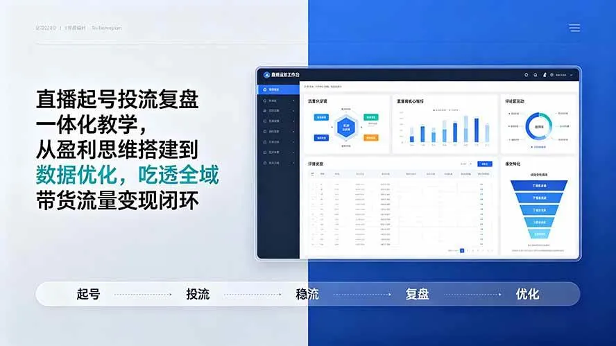 （19241期）直播起号投流复盘一体化教学，从盈利思维搭建到数据优化，吃透全域带货流量变现闭环mc69.cn - 副业项目分享,互联网学习资源,考公考研资料,虚拟资料与创业思路天璇笔记网