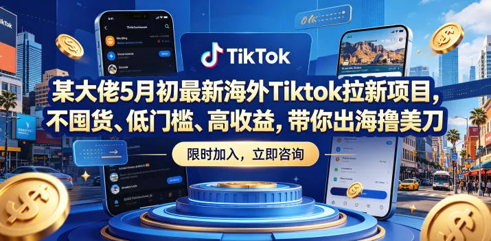 某大佬5月初最新海外Tiktok拉新项目，不囤货、低门槛、高收益，带你出海撸美刀mc69.cn - 副业项目分享,互联网学习资源,考公考研资料,虚拟资料与创业思路天璇笔记网