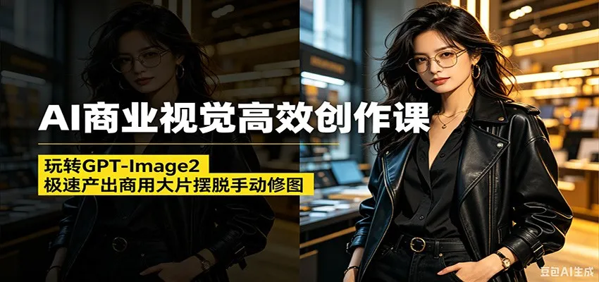 AI商业视觉高效创作课：玩转GPT-Image2，极速产出商用大片摆脱手动修图mc69.cn - 副业项目分享,互联网学习资源,考公考研资料,虚拟资料与创业思路天璇笔记网