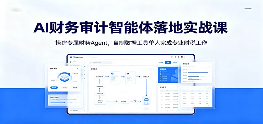 AI财务审计智能体落地实战课：搭建专属财务Agent，自制数据工具单人完成专业财税工作mc69.cn - 副业项目分享,互联网学习资源,考公考研资料,虚拟资料与创业思路天璇笔记网