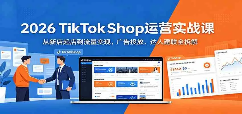 2026 TikTokShop运营实战课：从新店起店到流量变现，广告投放、达人建联全拆解mc69.cn - 副业项目分享,互联网学习资源,考公考研资料,虚拟资料与创业思路天璇笔记网