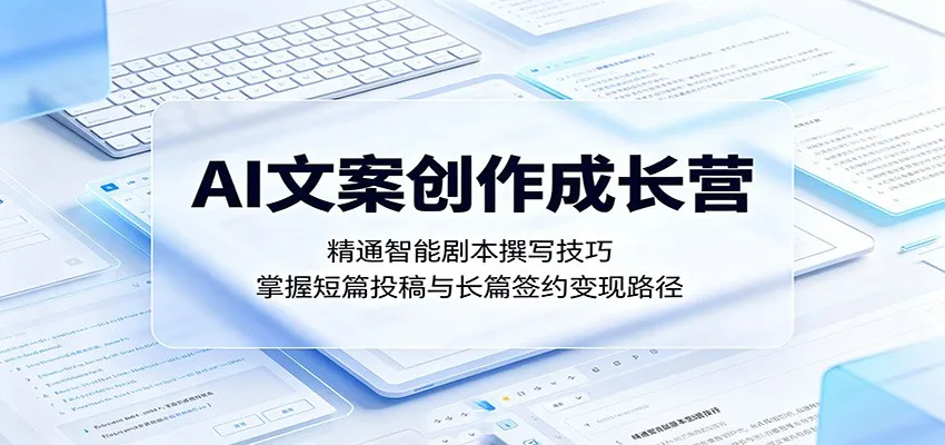 AI文案创作成长营：精通智能剧本撰写技巧，掌握短篇投稿与长篇签约变现路径mc69.cn - 副业项目分享,互联网学习资源,考公考研资料,虚拟资料与创业思路天璇笔记网