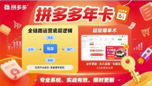 拼多多年卡，拼多多全链路运营底层逻辑，超级爆单术【更新26年6月】mc69.cn - 副业项目分享,互联网学习资源,考公考研资料,虚拟资料与创业思路天璇笔记网