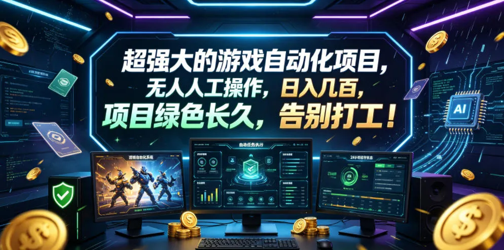 超强大的游戏自动化项目，无人人工操作，日入几百，项目绿色长久，告别打工！【揭秘】mc69.cn - 副业项目分享,互联网学习资源,考公考研资料,虚拟资料与创业思路天璇笔记网