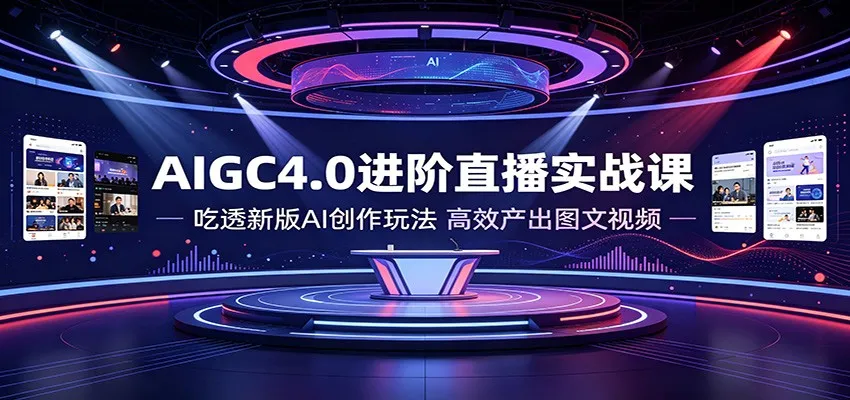 AIGC4.0进阶直播实战课：吃透新版AI创作玩法，高效产出图文视频mc69.cn - 副业项目分享,互联网学习资源,考公考研资料,虚拟资料与创业思路天璇笔记网
