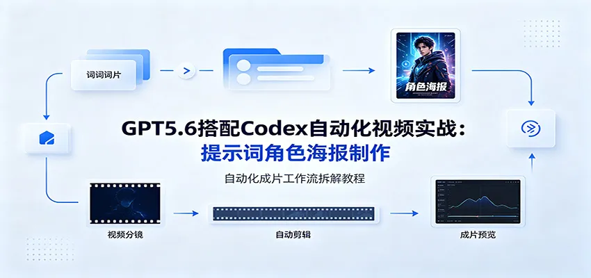 GPT5.6搭配Codex自动化视频实战：提示词角色海报制作，自动化成片工作流拆解教程mc69.cn - 副业项目分享,互联网学习资源,考公考研资料,虚拟资料与创业思路天璇笔记网