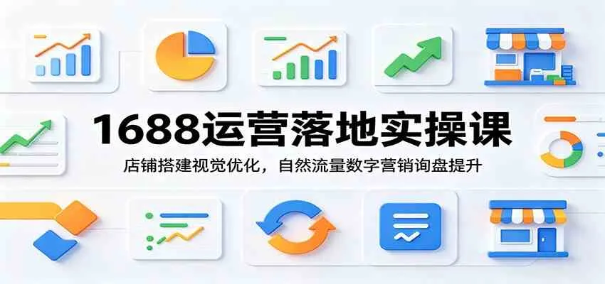 1688运营落地实操课：店铺搭建视觉优化，自然流量数字营销询盘提升mc69.cn - 副业项目分享,互联网学习资源,考公考研资料,虚拟资料与创业思路天璇笔记网