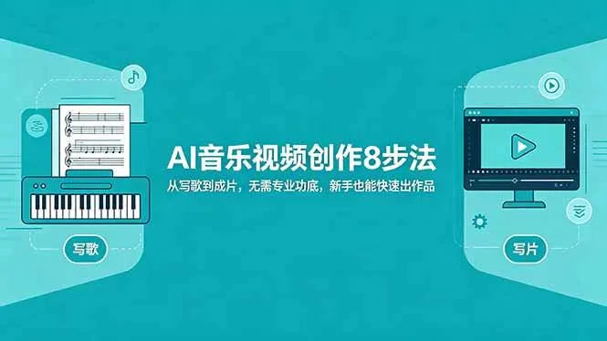 （18340期）AI音乐视频创作8步法：从写歌到成片，无需专业功底，新手也能快速出作品mc69.cn - 副业项目分享,互联网学习资源,考公考研资料,虚拟资料与创业思路天璇笔记网
