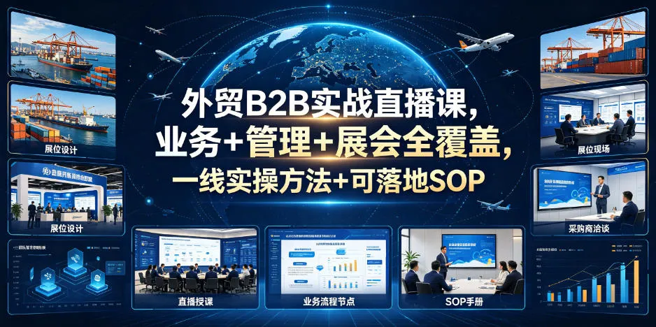 外贸B2B实战直播课，业务+管理+展会全覆盖，一线实操方法+可落地SOPmc69.cn - 副业项目分享,互联网学习资源,考公考研资料,虚拟资料与创业思路天璇笔记网