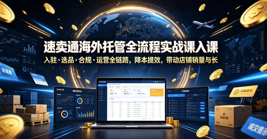 速卖通海外托管全流程实战课入驻・选品・合规・运营全链路，降本提效，带动店铺销量与收益增长mc69.cn - 副业项目分享,互联网学习资源,考公考研资料,虚拟资料与创业思路天璇笔记网