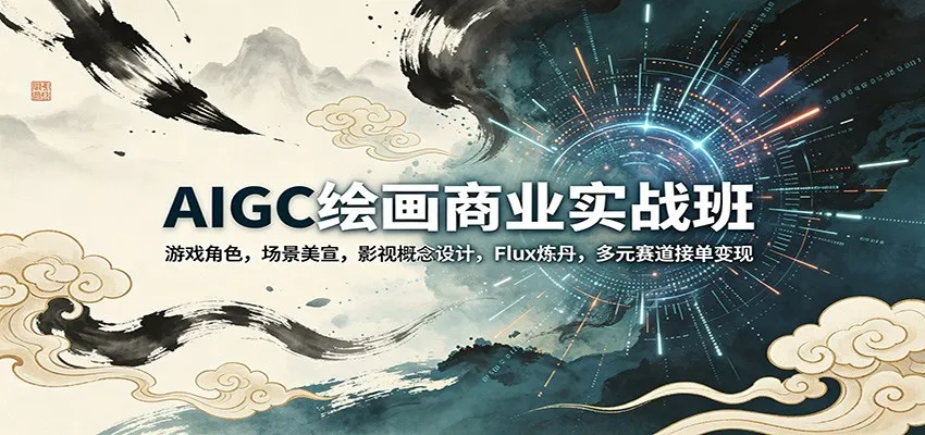 AIGC绘画商业实战班：游戏角色，场景美宣，影视概念设计，Flux炼丹，多元赛道接单变现mc69.cn - 副业项目分享,互联网学习资源,考公考研资料,虚拟资料与创业思路天璇笔记网