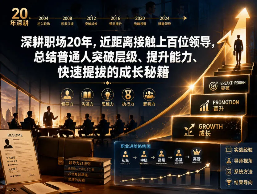 付费文章：深耕职场20年，近距离接触上百位领导，总结普通人突破层级、提升能力、快速提拔的成长秘籍（全网独家干货）mc69.cn - 副业项目分享,互联网学习资源,考公考研资料,虚拟资料与创业思路天璇笔记网