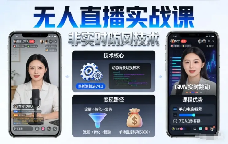 宝子哥无人直播实战课，非实时防风技术，聚焦抖音快手等平台直播带货，轻松开启直播变现之路（更新2026年07月11日）mc69.cn - 副业项目分享,互联网学习资源,考公考研资料,虚拟资料与创业思路天璇笔记网