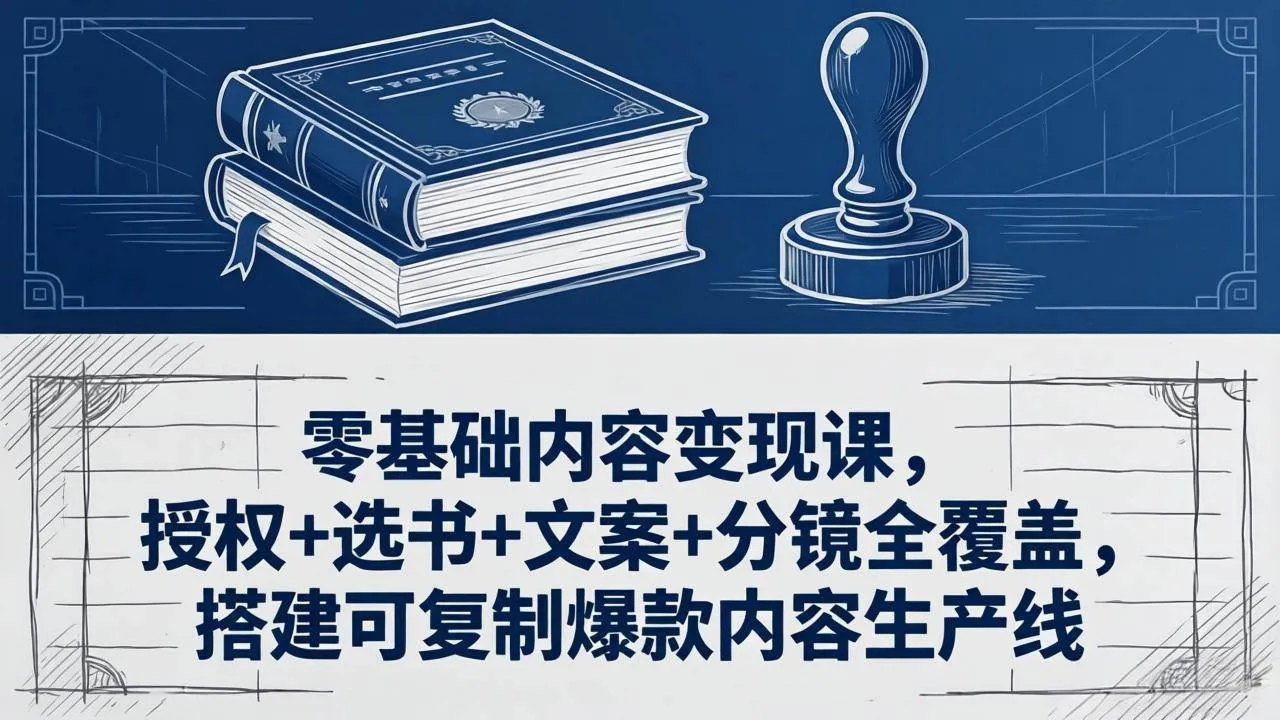 （18243期）零基础内容变现课，授权+选书+文案+分镜全覆盖，搭建可复制爆款内容生产线mc69.cn - 副业项目分享,互联网学习资源,考公考研资料,虚拟资料与创业思路天璇笔记网