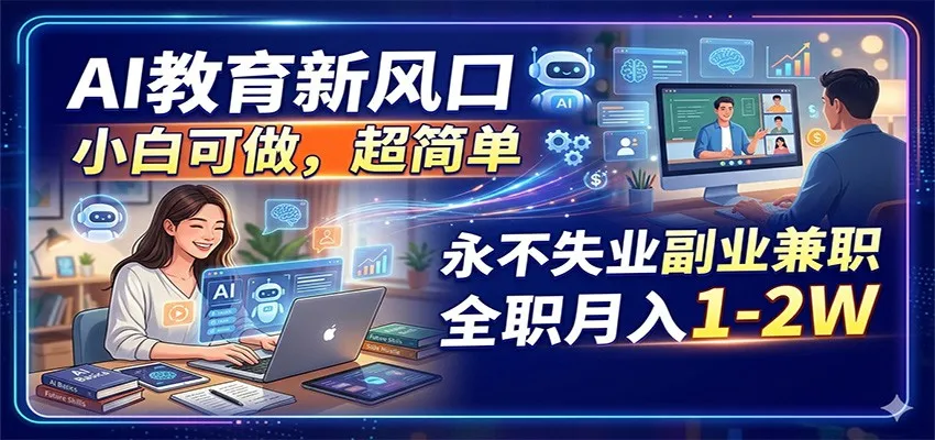 AI教育新风口，小白可做，超简单，永不失业副业兼职 全职月入1-2Wmc69.cn - 副业项目分享,互联网学习资源,考公考研资料,虚拟资料与创业思路天璇笔记网
